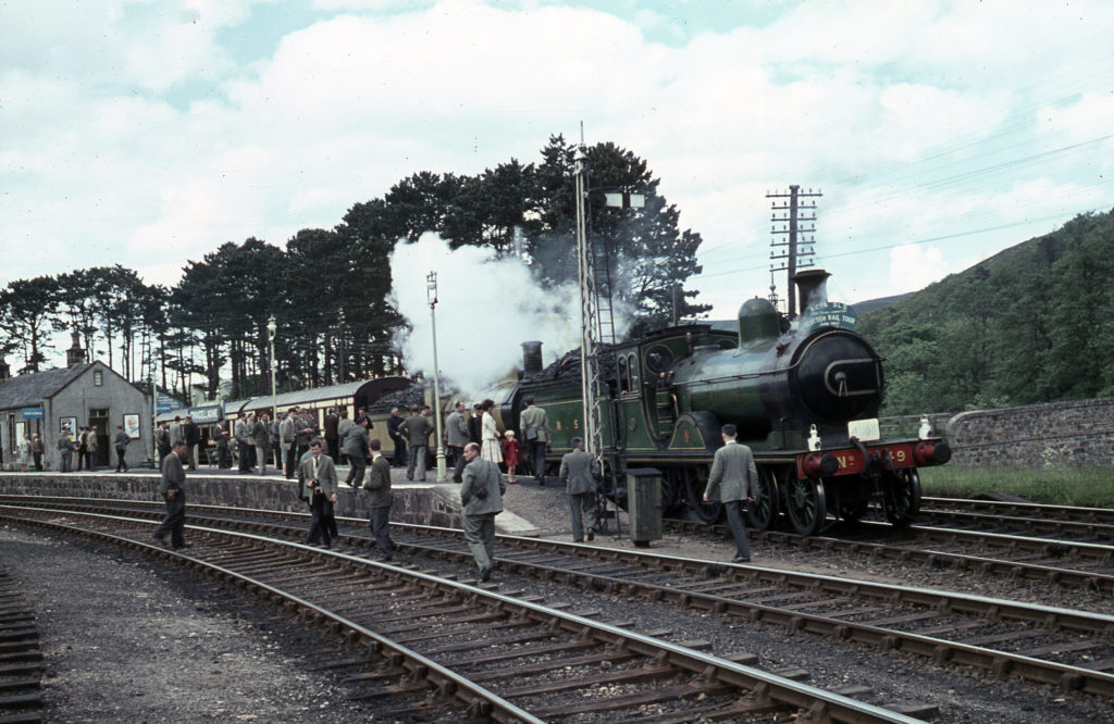 A joint RCTS/SLS Scottish Rail Tour at Craigellachie, June 1962, with Class D40 No. 49 'Gordon Highlander' (ex GNSR) and Jones Goods No. 103 (ex HR). Image credit · Ray Reed